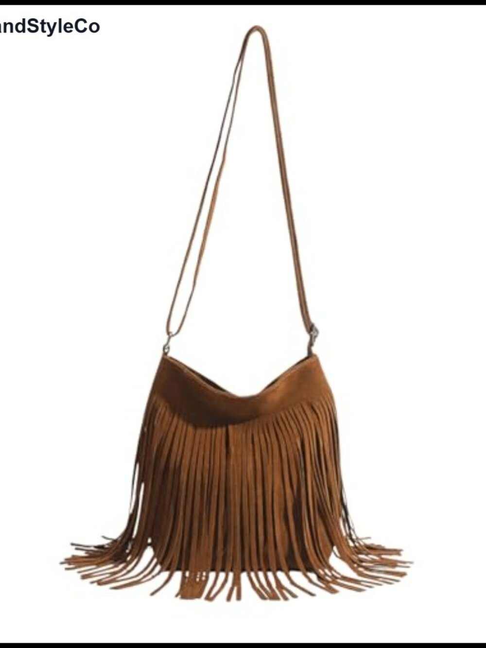 Faux Leather Fringe Crossbody Bag Adjustable Strap Hobo Purse